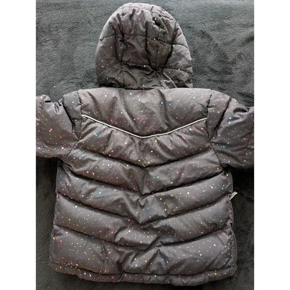 Eddie Bauer Kids Toddler Girls Classic Down Jacket Black Pink Sparkly Rainbow 4T - Picture 7 of 12
